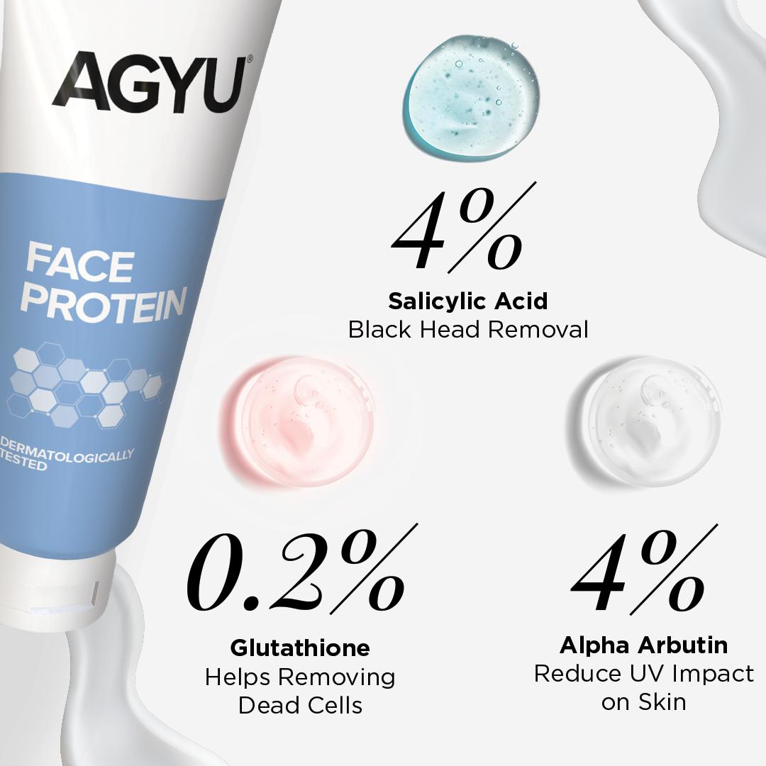 AGYU Face Protein Night Cream for Normal to Oily Skin | Repairs Pigmentation, Uneven Skin Tone & Dark Spots | Improves Skin Firmness | Beginner Friendly | 100Gm (Pack of 4)