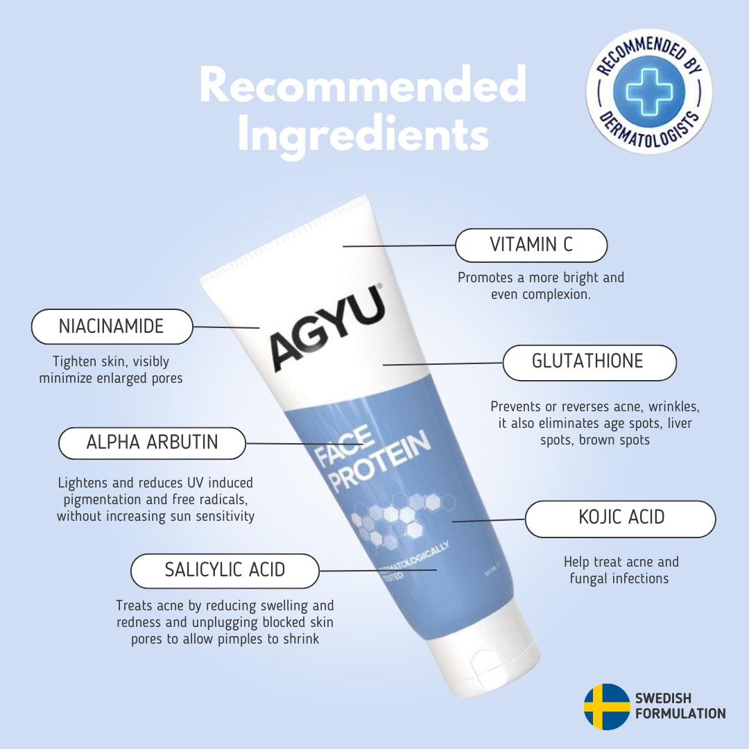 AGYU Face Protein Night Cream for Normal to Oily Skin | Repairs Pigmentation, Uneven Skin Tone & Dark Spots | Improves Skin Firmness | Beginner Friendly | 100Gm